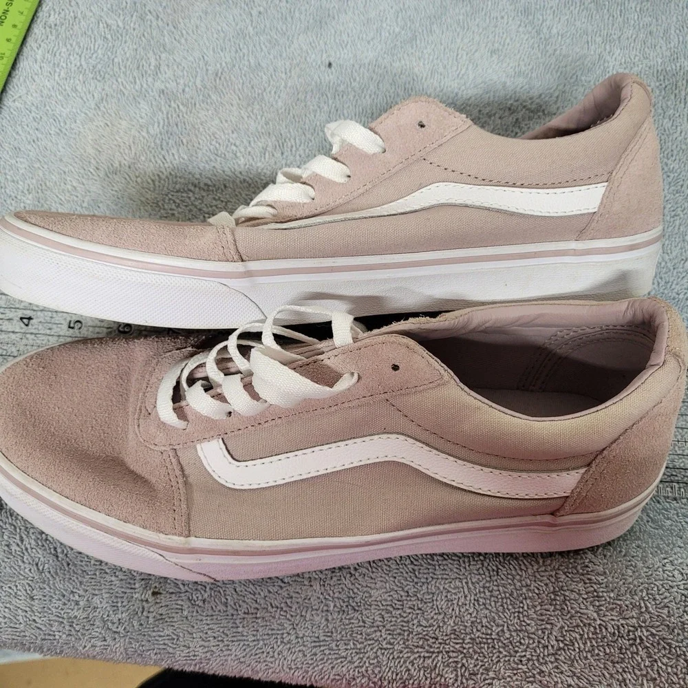 Vans Ward Low Top Sneakers Dusty Pink Rose Suede Canvas Womens 11 500714
